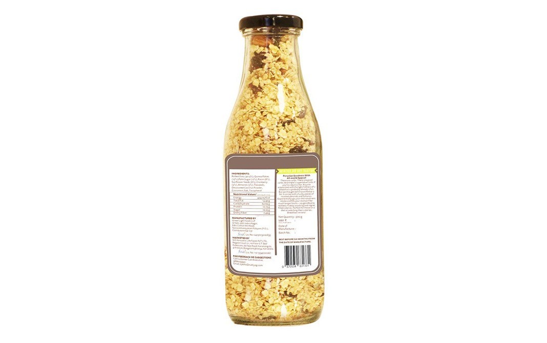 Nutty Yogi Quinoa And Almond Delight Muesli   Glass Bottle  300 grams